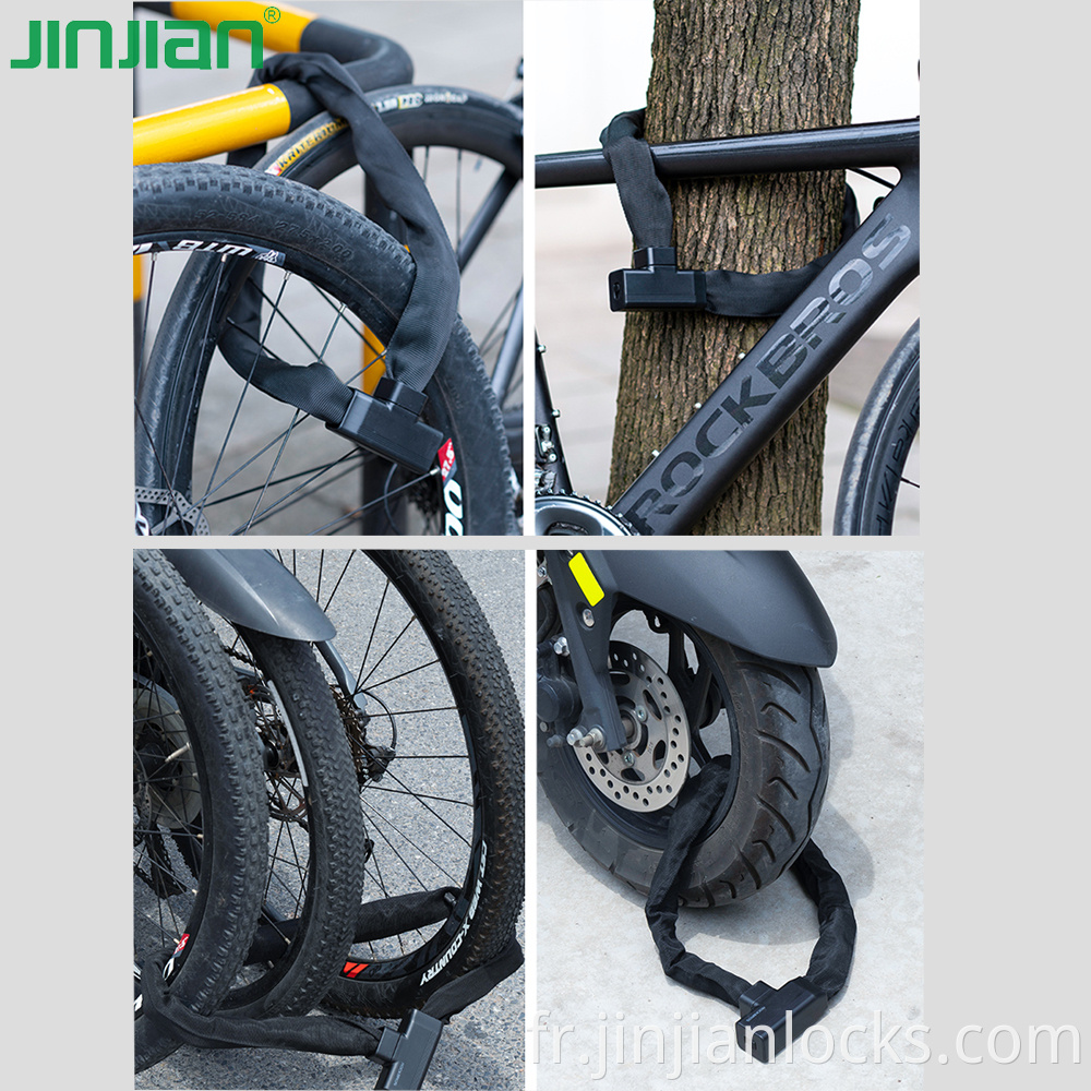 Jinjian 708 8 mm dia 1 m de longueur anti-vol Lock de serrure de verrouillage de vélo